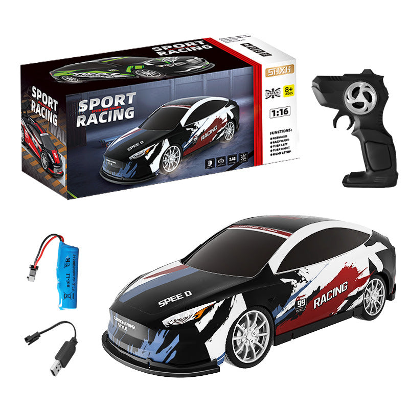 RC remote control car for adults and children, driftable electric flat sports car model, four-wheel drive racing car toy car, boys' stunt supercar