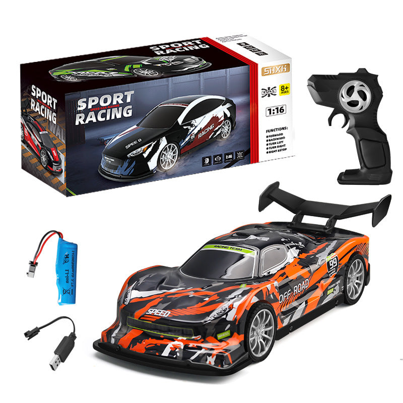 RC remote control car for adults and children, driftable electric flat sports car model, four-wheel drive racing car toy car, boys' stunt supercar