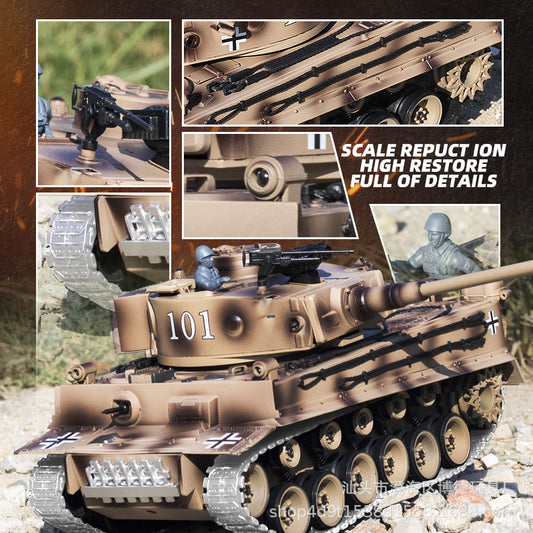Cross-border metal remote control tank toy car Tiger I tracked wireless electric combat launch remote control car