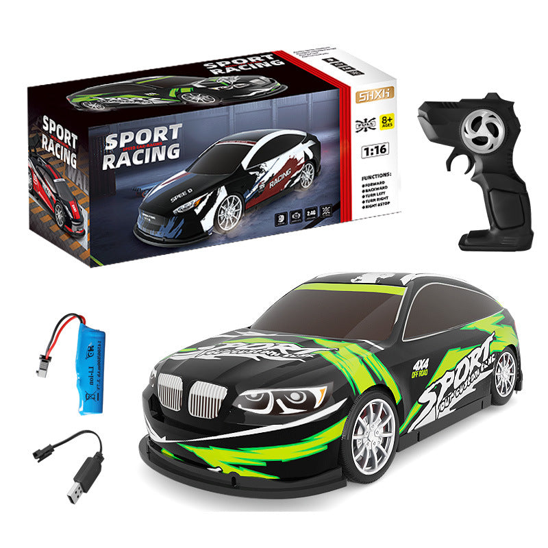 RC remote control car for adults and children, driftable electric flat sports car model, four-wheel drive racing car toy car, boys' stunt supercar