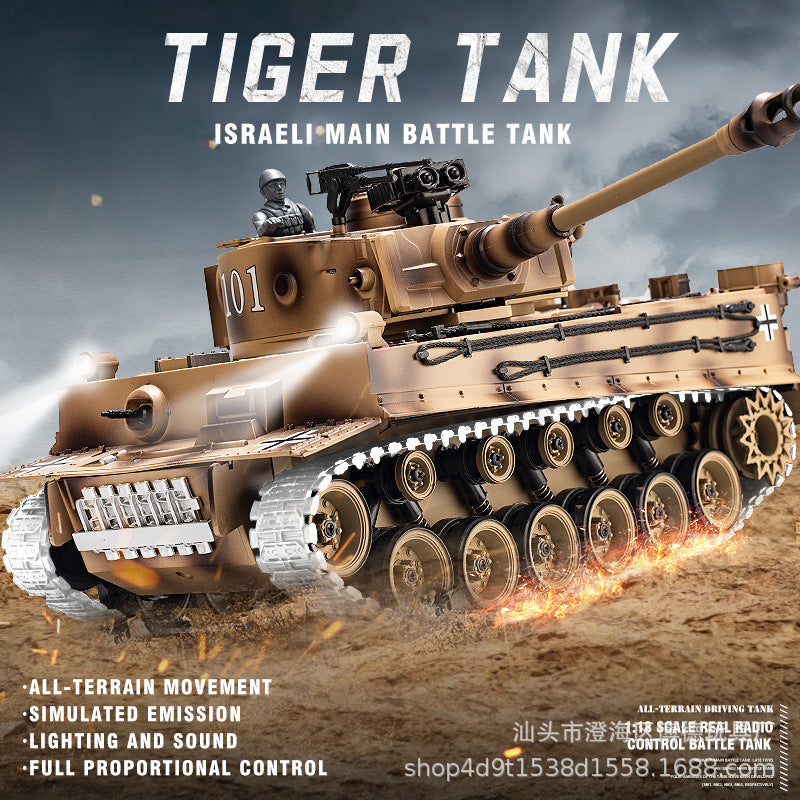 Cross-border metal remote control tank toy car Tiger I tracked wireless electric combat launch remote control car