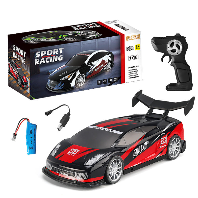 RC remote control car for adults and children, driftable electric flat sports car model, four-wheel drive racing car toy car, boys' stunt supercar